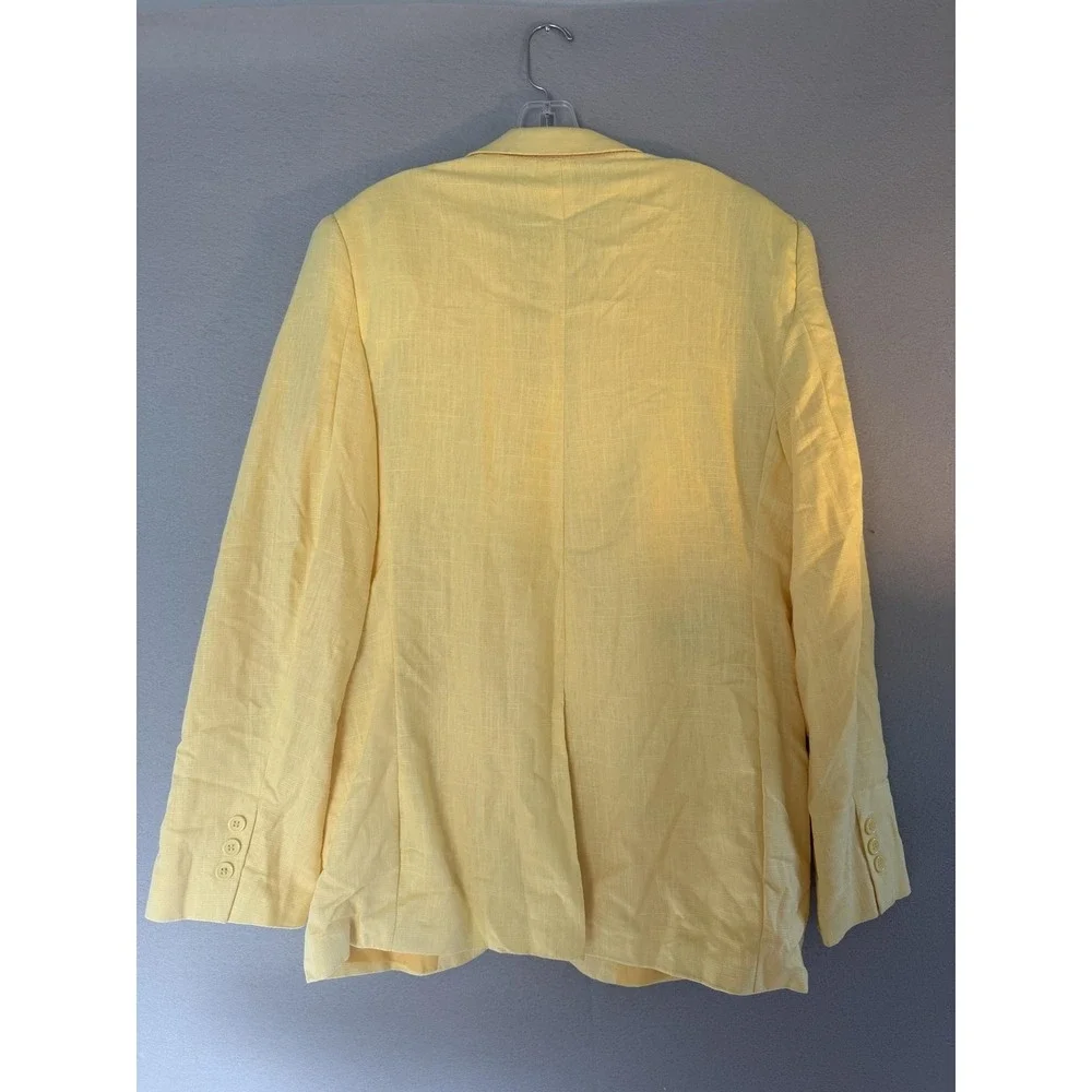 John Blair Blazer Sport Coat Mens 42R Yellow Linen Blend Summer Casual Jacket